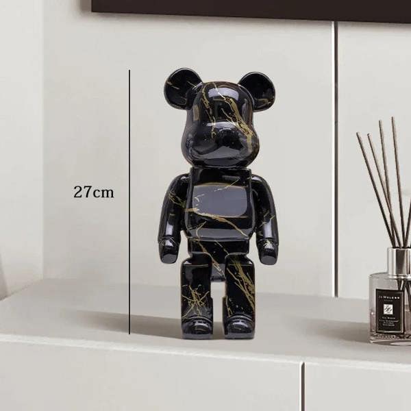 Graffiti Bear Resin Statue Decor | Modern Colourful Bear Ornament 27cm