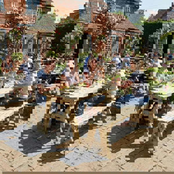 Arbor Garden Solutions Victoria Rounded Picnic Table and Benches Set