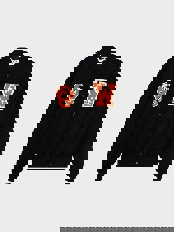 Off - White OW Patch Varsity Jacket Black - Supplied FashionOff - White