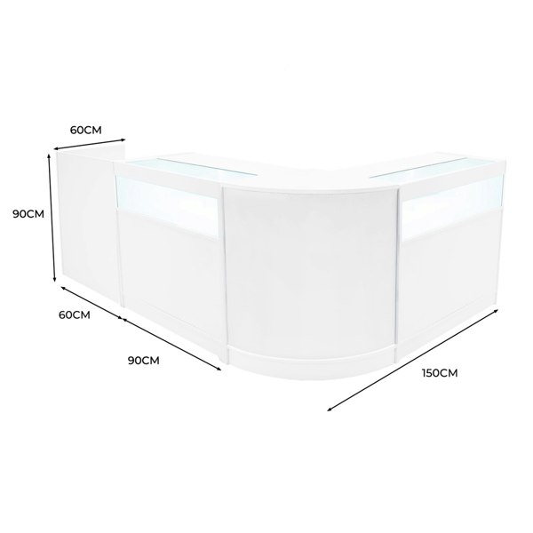 Monstershop Luna LED Shop Counter Set CM60, TB60 & 2 x B900 - White