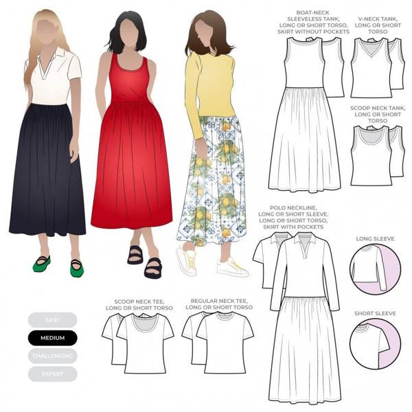 Style Arc Sewing Pattern Carter Dress - Dresses for Women - Intermediate