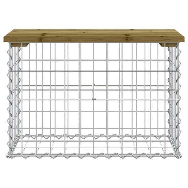 Berkfield Garden Bench Gabion Design 63x31.5x42 cm Impregnated Wood Pine
