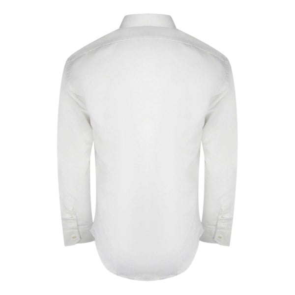 Aquascutum Embroidered Logo Long Sleeve White Shirt