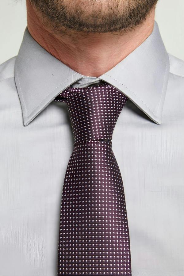 Tailored Fit Grey Non-Iron Pure Cotton Twill Shirt
