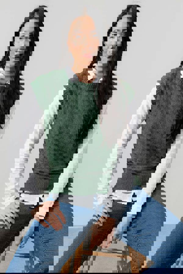 Wallace Pointelle Knit Tank Navy | Lily and Me Clothing