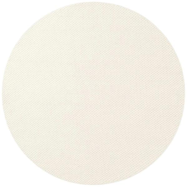 Round white rug on a white background