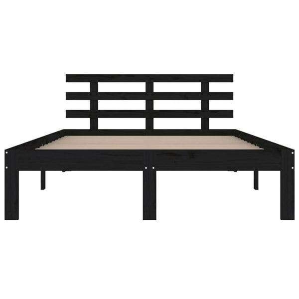 Berkfield Bed Frame Black Solid Wood 200x200 cm