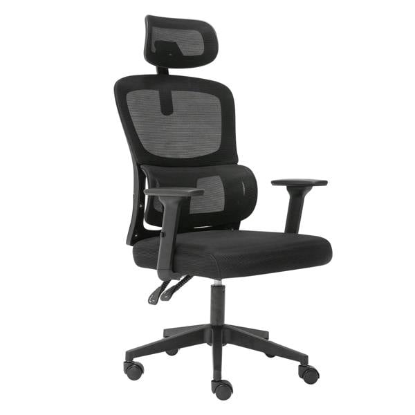 Levede Office Computer Chair Mesh Ergonomic Lumbar Support with 3D Armrest Headrest