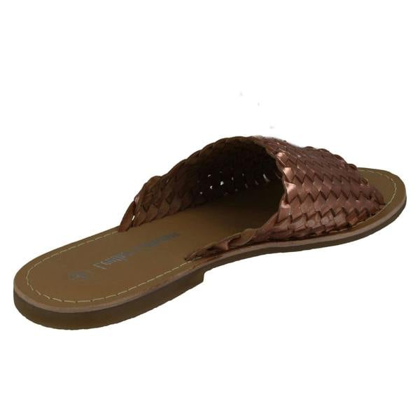 Leather Collection Ladies Leather Collection Flat Weave Vamp Mules F00192