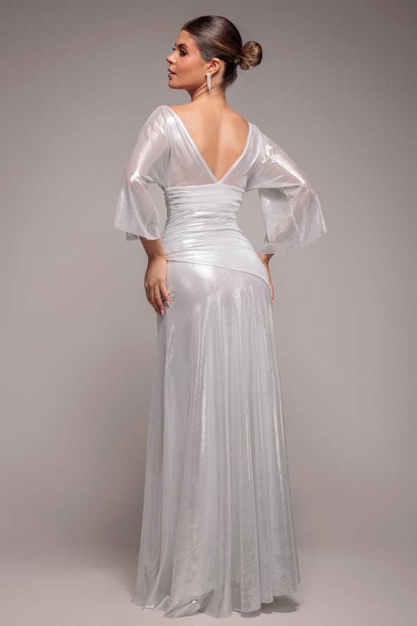 Gravity Defying Naked Maxi Dress - Silver DR5051