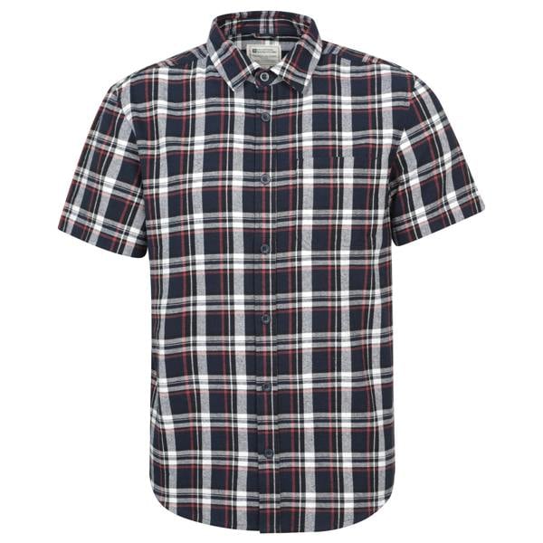 Mountain Warehouse Mens Trace Flannel Short-Sleeved Shirt - Blue - 