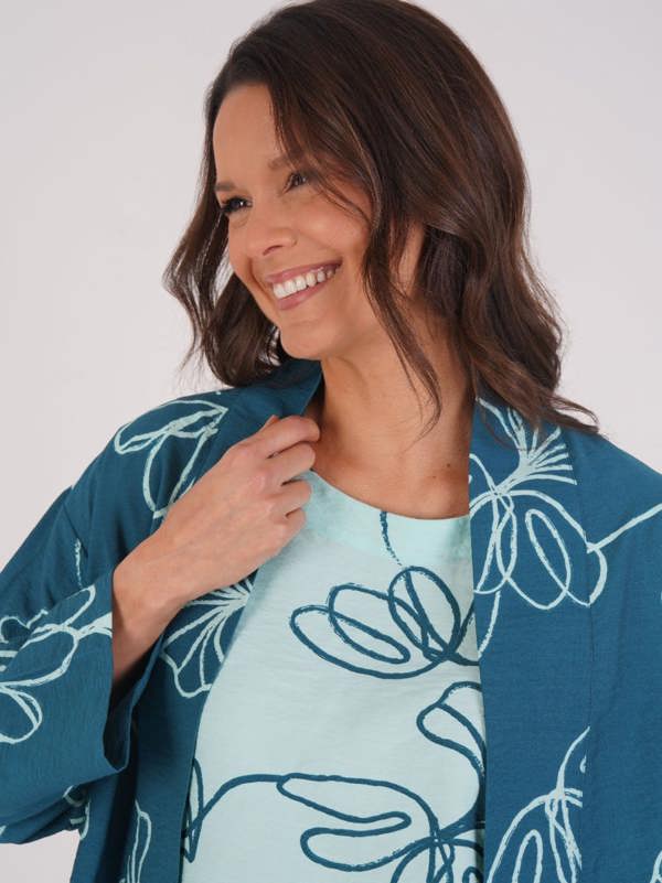 VIZ-A-VIZ Floral Print Lightweight Jacket