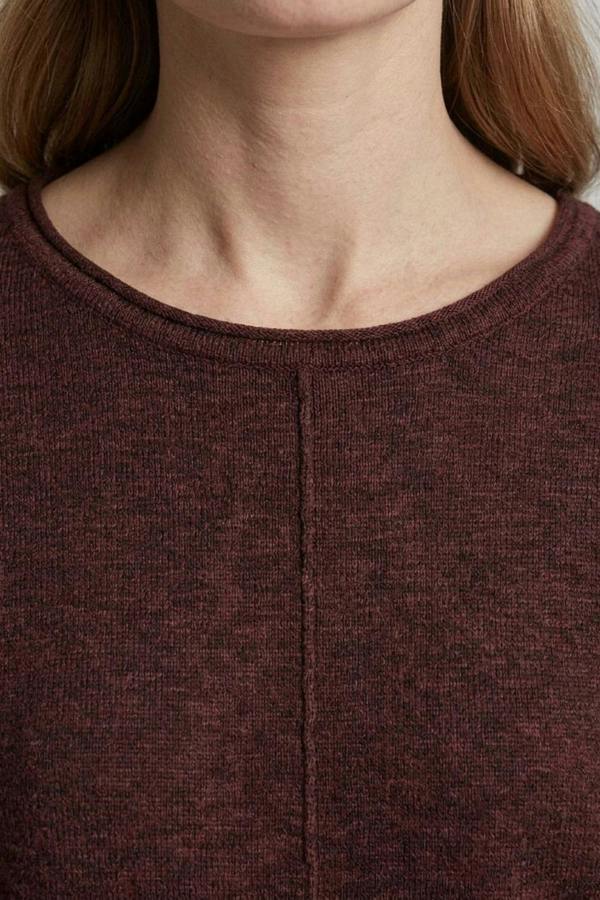 Brown | Long Sleeve Relaxed Lightweight Knit Top

