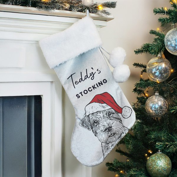 Personalised Memento Company Personalised Dog Breed Christmas Stocking