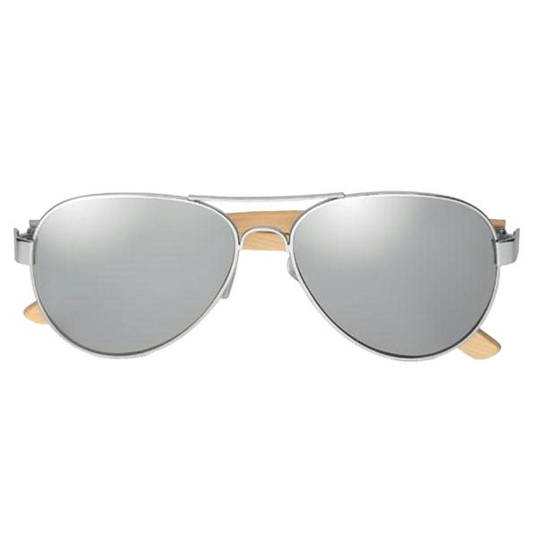 MidOcean Unisex Adult Honiara Bamboo Sunglasses - Shiny Silver - 