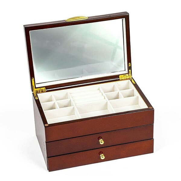 Museum Selection Walnut Roses Jewellery Box