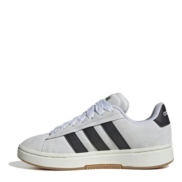 Adidas Womens/Ladies Grand Court Alpha Leather Cloudfoam Trainers - Grey/Black - 