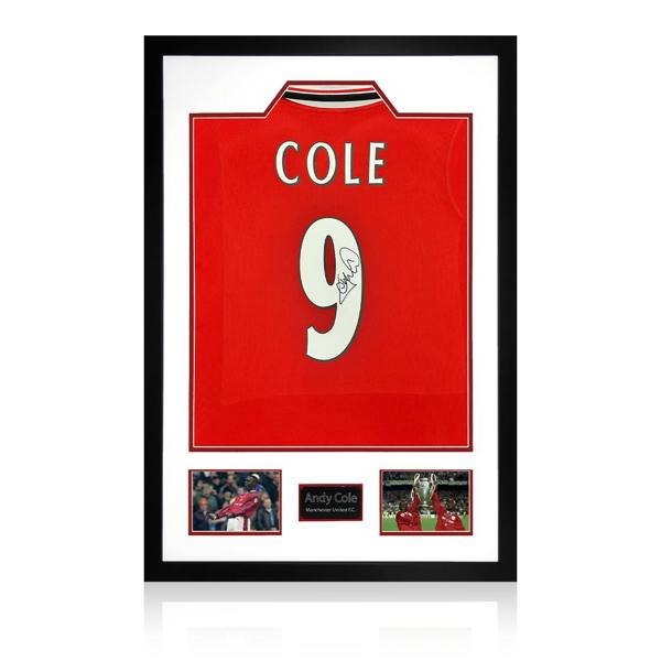 Andy Cole Signed Manchester United Shirt Premium Frame