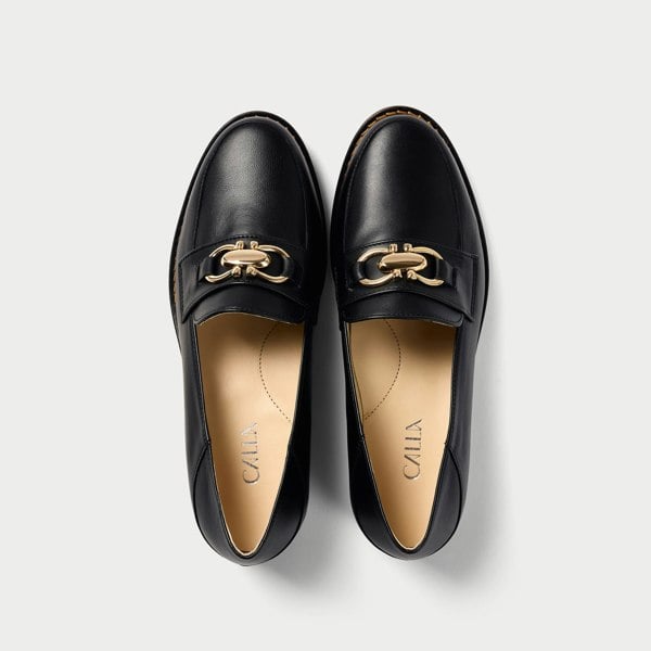 Calla Meredith - Black Leather Loafers