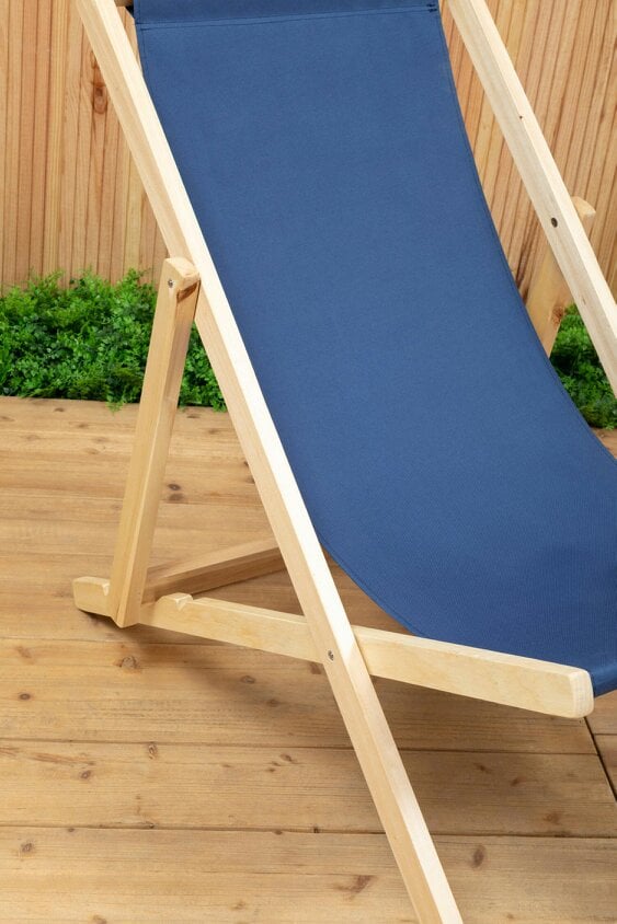 Essentials by Premier Beauport Blue Deck Chair