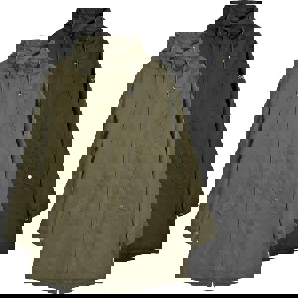 Lambretta Mens Shower Resistant Hooded Classic Badge Fishtail Parka