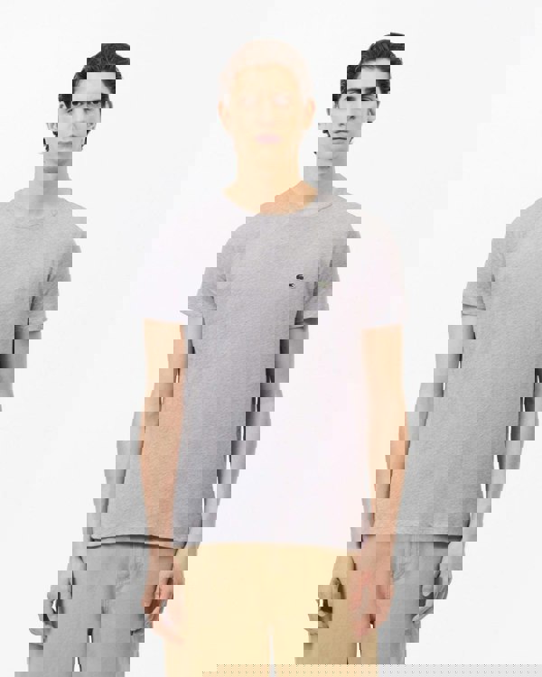 Lacoste Mens Crew Neck Pima Cotton Jersey T-Shirt - Silver Chine CCA