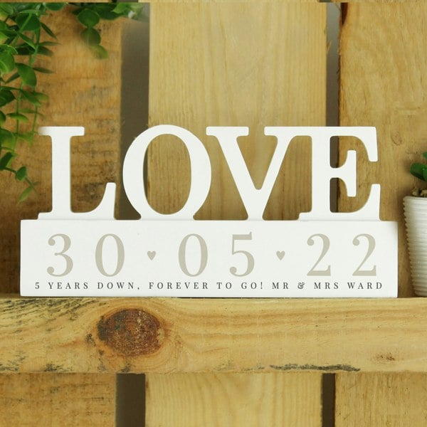 Personalised Memento Company Personalised Special Date Wooden Love Ornament