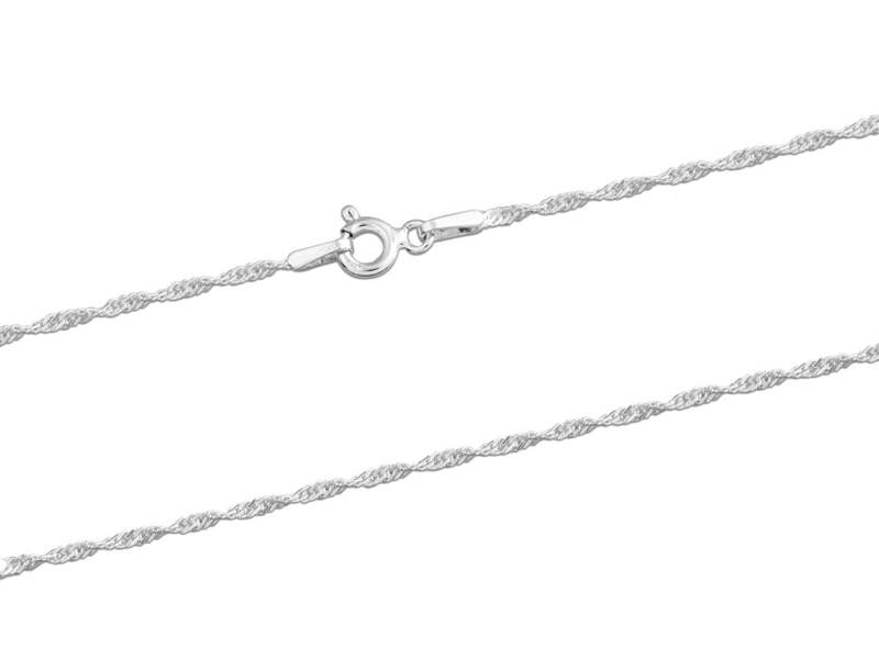 Cooksongold 925 Sterling Silver Singapore Rope Necklace Chain