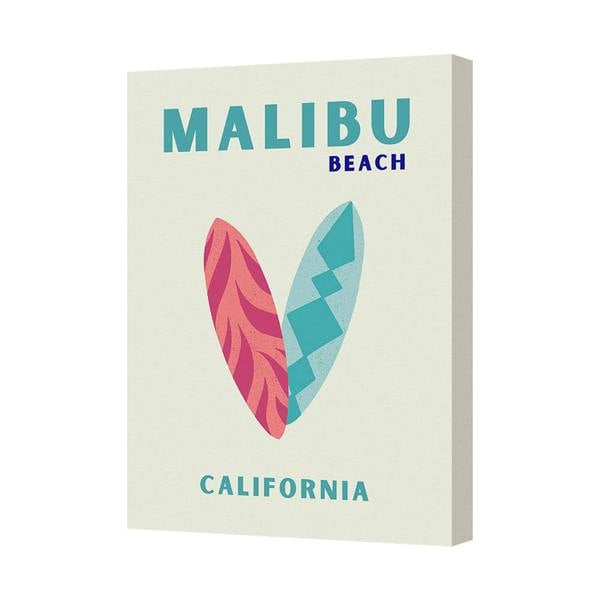 Benjamin Tate Design Malibu Beach California Canvas Wall Art Print Coastal Home Decor