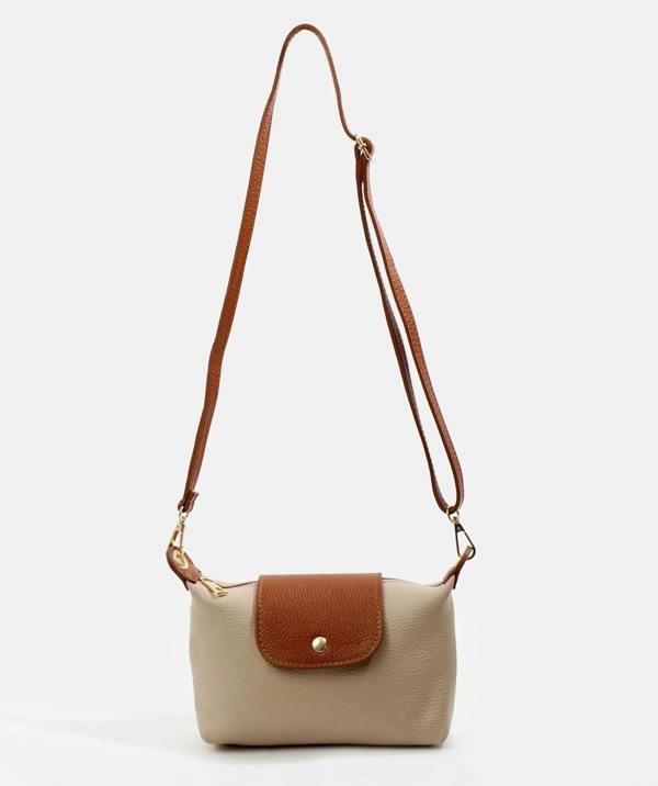 Pia Rossini Ricco - Leather Crossbody Bag - Taupe