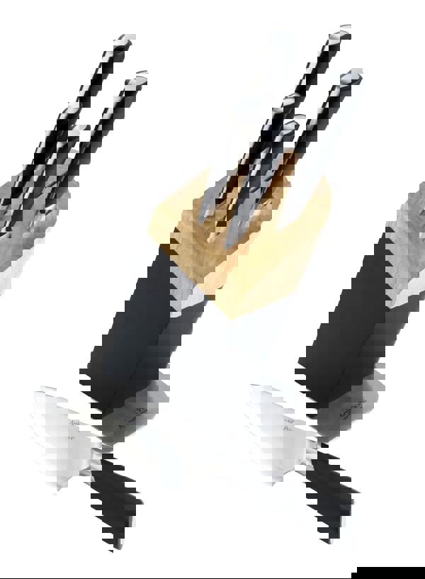 Arthur Price Kitchen 6 Piece Black and Wooden Knife Block Set