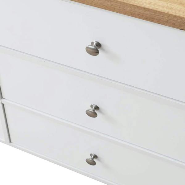 Timber Art Design Astbury 6 Drawer Bedroom Cabinet Chest of Drawers White and Oak