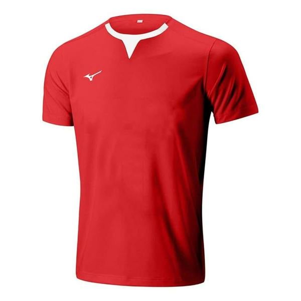 Mizuno Mens Authentic Logo Training Rugby Shirt - Red - 
