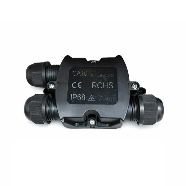 ENER-J Junction Box Cable Connector Waterproof Outdoor/External Junction Box Cable Connector Sleeve ‚àö√≤ 5mm-10mm (3 Way Black) Pack of 5