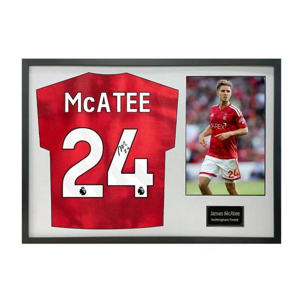 James McAtee Signed Nottingham Forest Shirt Classic Frame (ACG Cert)