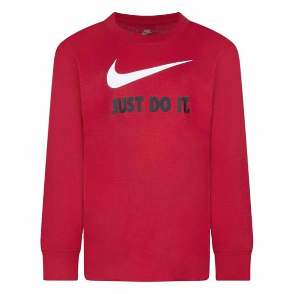 Nike Childrens/Kids Just Do It Swoosh Long-Sleeved T-Shirt - University Red - 
