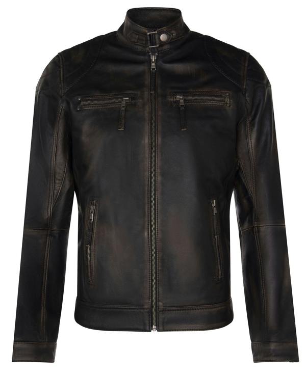 Infinity Leather Mens Moto Leather Biker Jacket-Taiwan