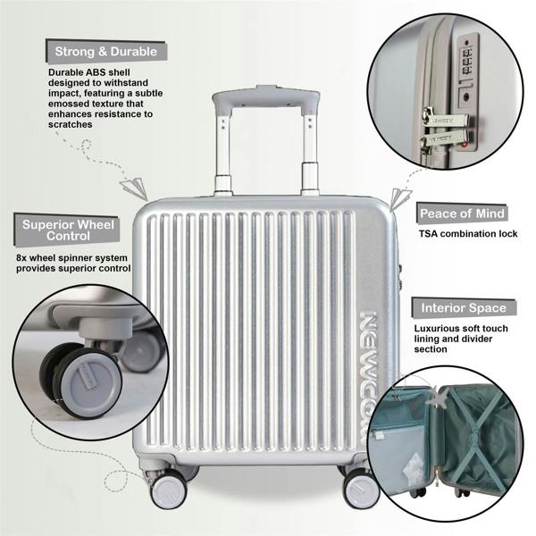 Infinity Luggage Hard Shell Cabin 44 x 22 x 38 cm TSA Secure Luggage Suitcase Suitable for Easyjet, Ryanair