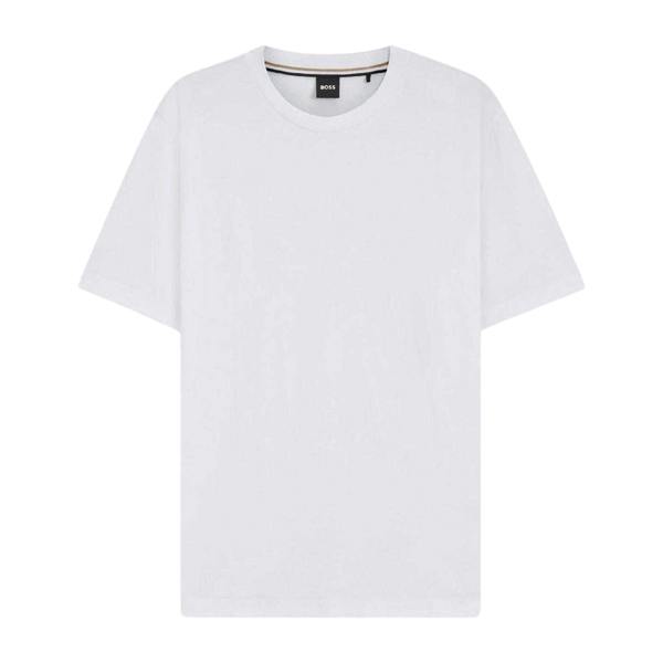 Boss Mens Thompson 02 Cotton Jersey Regular T-Shirt - White - 