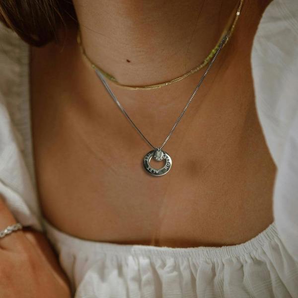 Aye Do Gifts Personalised Infinity and Mini Disc Necklace | Family Names