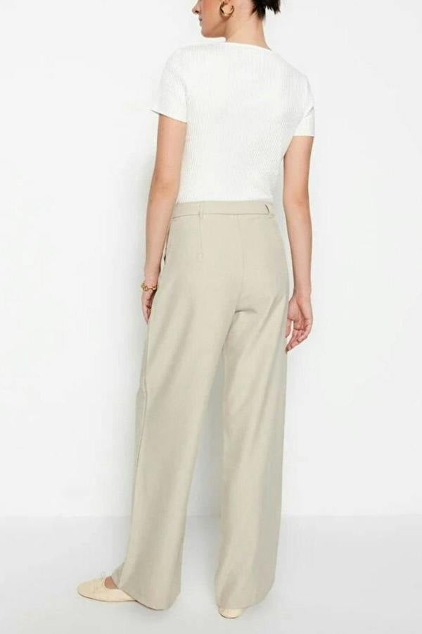 WOVCOR Wide Leg Pleated Trousers