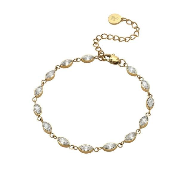 Say It With Marquise Tennis Bracelet - Yellow Gold
