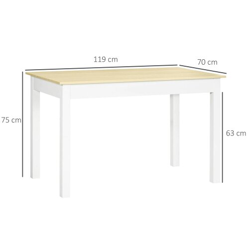 Wyld Haus Rive Wooden Oak Dining Table Seating 4 To 6 With Thick Legs