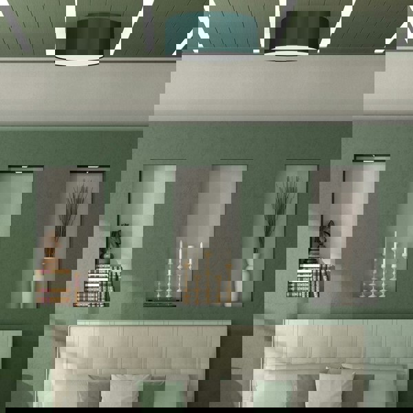 Milagro Verde Hand Made Scandi Style 40cm Ceiling Lamp In A Rich Green Finish Holds 2xE27 LED Bulbs