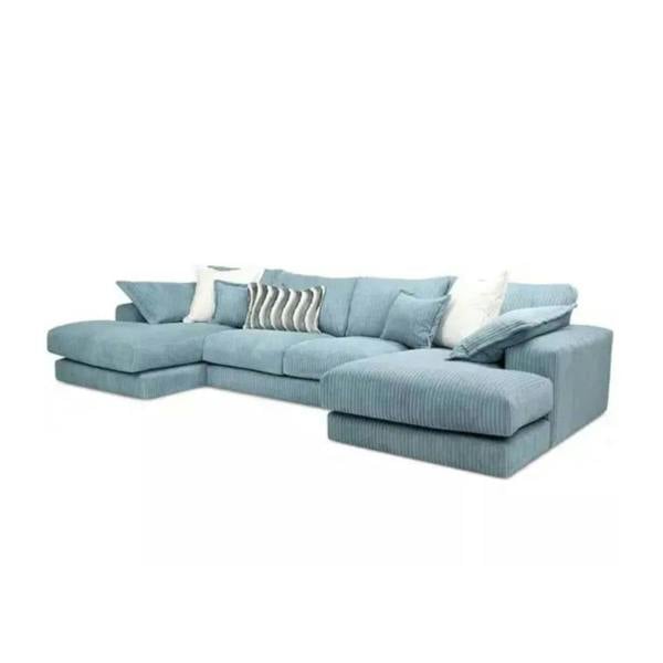 Snug Furniture Large Spacious Double Corner Sofa With Footstool Jumbo Cord
