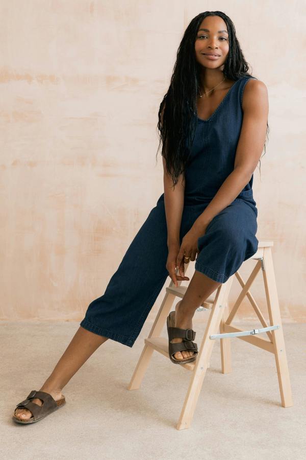 Lily & Me Erica Denim Wide Leg Jumpsuit