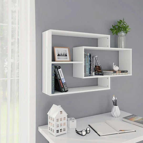 Berkfield Wall Shelf White 104x20x58.5 cm Engineered Wood