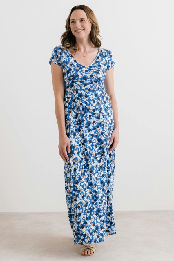 Lily & Me Penelope Cotton Jersey Maxi Dress Cobalt