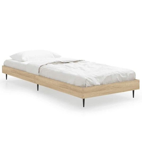 Berkfield Bed Frame Sonoma Oak 75x190 cm 2FT6 Small Single Engineered Wood