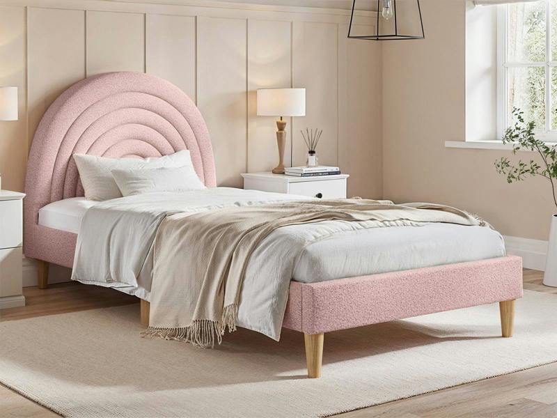 Ava Pink Boucle Single Bed